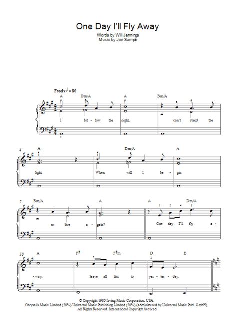 One Day Ill Fly Away Sheet Music Direct