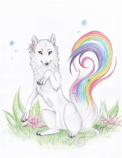 Rainbow Wolf By Lunadarasu On Deviantart
