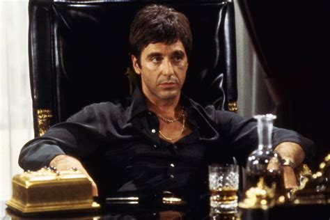Al Pacino In Scarface In Black Shirt Seated In Chair 24x18 Poster