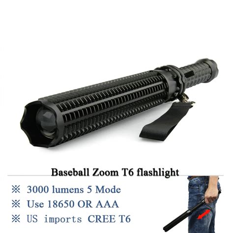 Powerful Telescoping Led Cree Q5 Flashlight Tactical Torch Baton Flash