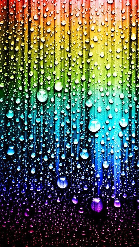 Rainbow Raindrops Wallpaper