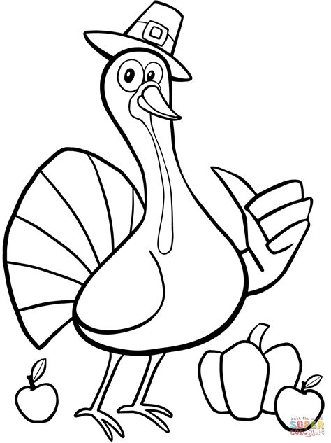 Cool Thanksgiving Turkey Coloring Page Free Printable Coloring Pages