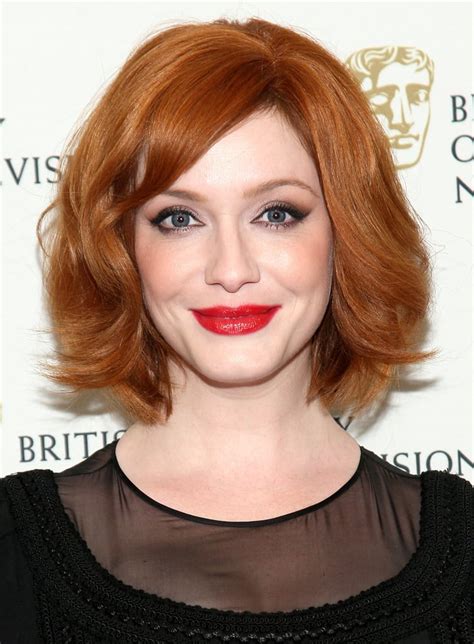 Christina Hendricks Trendy Celebrity Bangs For All Face Shapes And