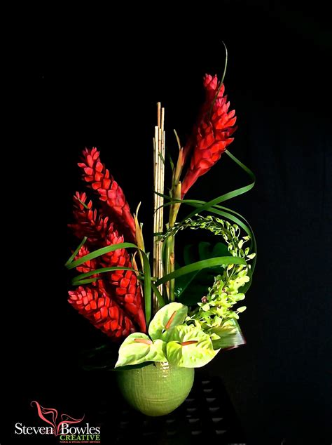 Modern Tropical Floral Design Tropical Flower Arrangement Of Red