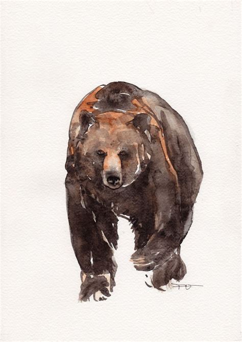 Bear Animal Art Original Watercolor Painting Art By Francinamaria