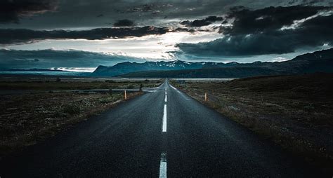 Dark Road Sky Landscape Asphalt Hd Wallpaper Wallpaperbetter