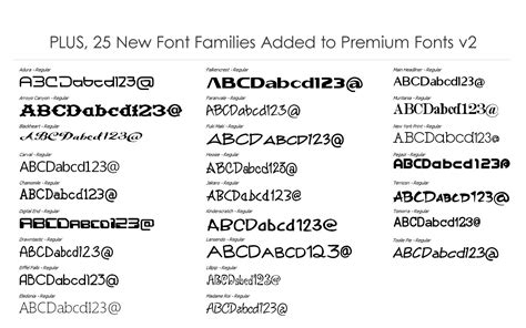 Font Families In Premium Fonts