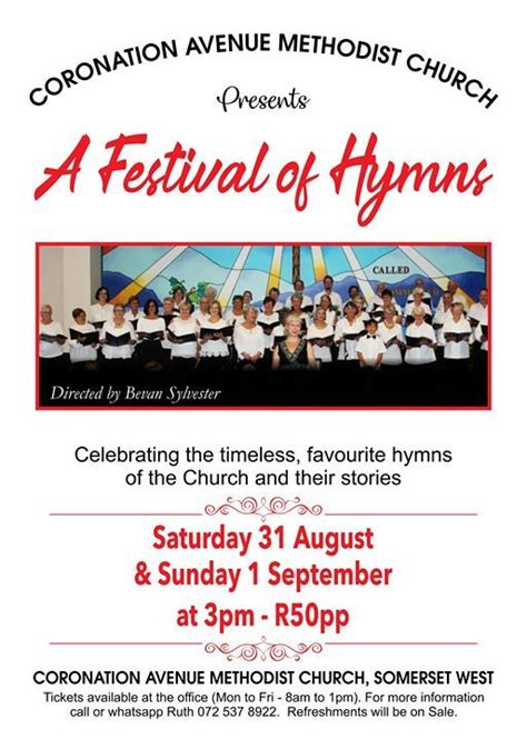 A Festival Of Hymns Coronation Avenue Methodist Church Somerset West