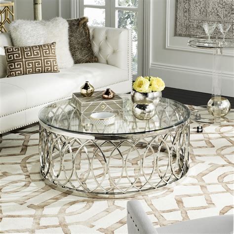 Safavieh Couture High Line Collection April Glass Top Coffee Table 40