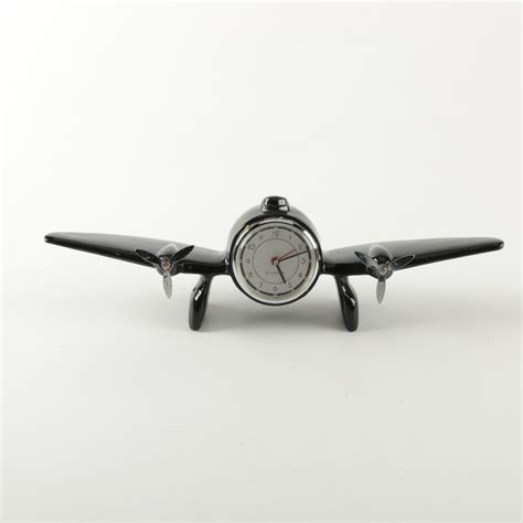 Vintage Airplane Desk Clock By Sarsaparilla Ebth