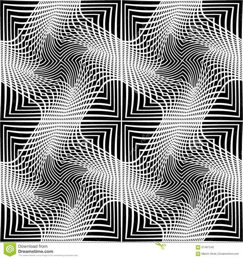Vector Modern Seamless Geometry Pattern Line Art Black And White Abstract Stock Vector