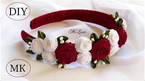 ОБОДОК С РОЗАМИ МК Diy Roses Headband Ribbon Flowers Diy Diy Roses