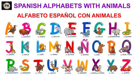 Spanish Lesson 2 Learn Spanish Alphabets With Animals Alfabeto