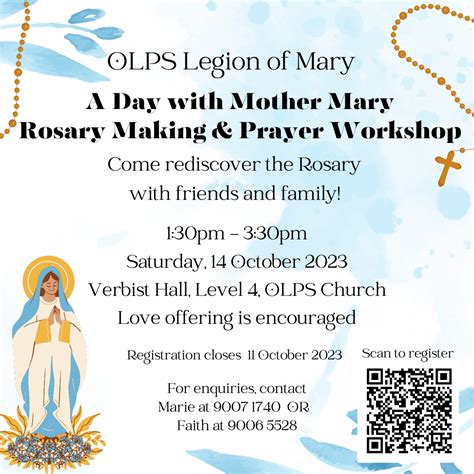 A Day With Mother Mary Rosary Making And Prayer Workshop Church Of Our