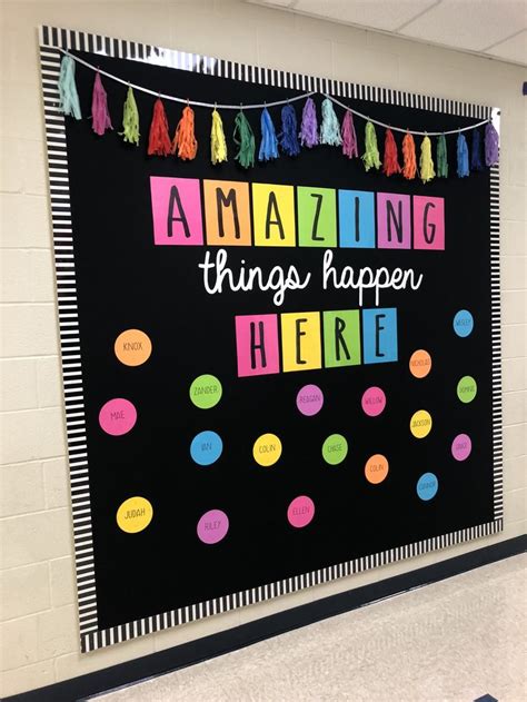 The office consists of many more important things other than just the simple work desks and comfy chairs. Colorful Bulletin Board | Diy classroom decorations ...