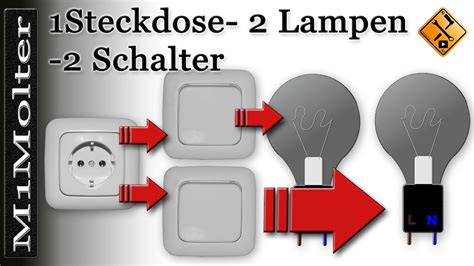 Dieser artikel gehört zu unserem bereich elektrotechnik. Anschluss - Steckdose u. 2 Lampen + 2 Schalter am ...