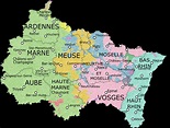 Carte du Grand Est - Grand Est carte des villes, départements, tourisme ...