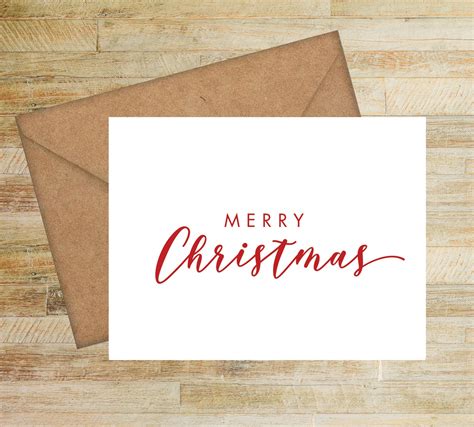 Merry Christmas Personalized Greeting Cards Pack Of 10 Simple