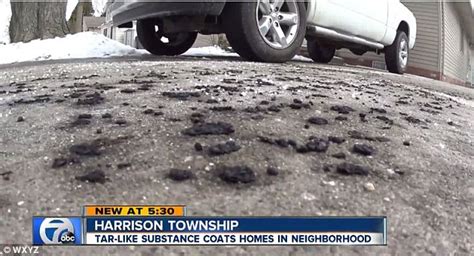 Michigan Town Covered In Tar Like Oily Substance That Fells From The