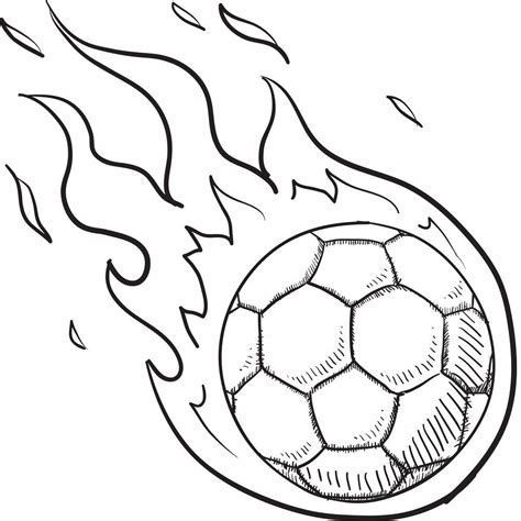 Steps To Draw A Soccer Ball On Fire Soccer Drawing Soccer Ball