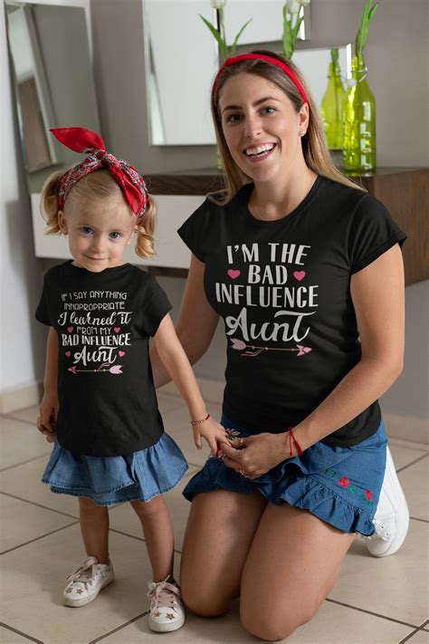 Bad Influence Aunt Aunt And Niece Auntie Niece Matching Etsy