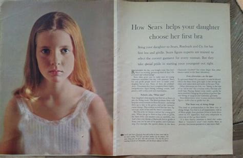 1962 Sears Your Daughter Choose Her First Bra Girl White Slip 2 Page