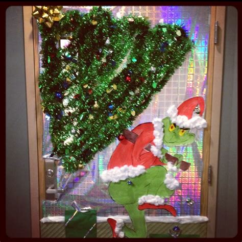 deck the doors holiday contest 1st place the grinch office christmas decorations