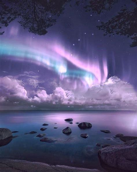 Northern Lights Iceland Beamazed Night Landscape Sky Aesthetic