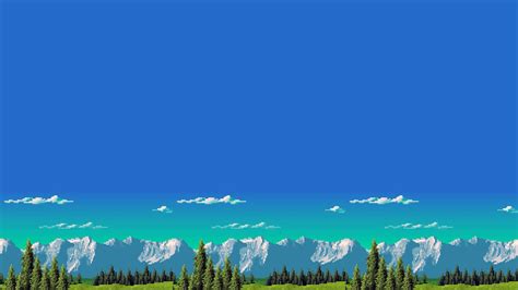 Retro Games Mountain 8 Bit Wallpaper Pixel Art Landscape Pixel Art