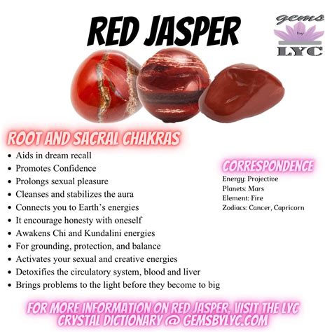 Red Jasper Strength And Vitality Gems By Lyc Crystal Healing
