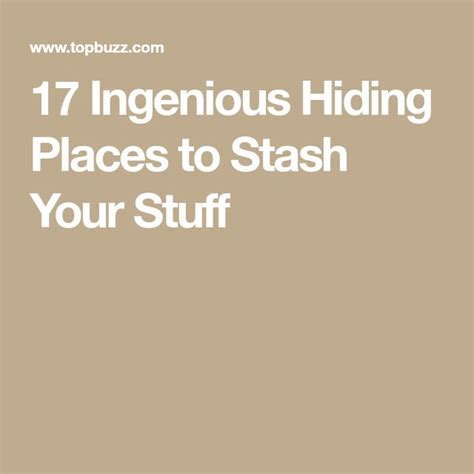 17 Ingenious Hiding Places To Stash Your Stuff