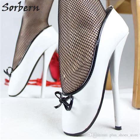 New 18cm High Heel Ballet Shoes Women Bowtie Sexy Fetish Shoes Heeled Women Pumps Plus Size 36