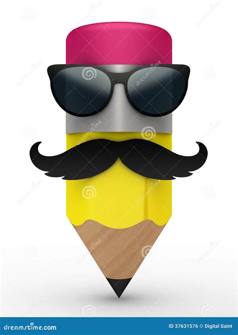 Cool Pencil Stock Illustration Image Of Tool Face Happy 37631576