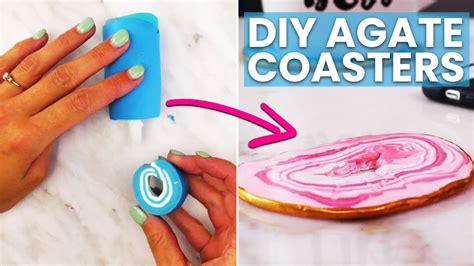 Diy Agate Coasters Clay Crafty Youtube