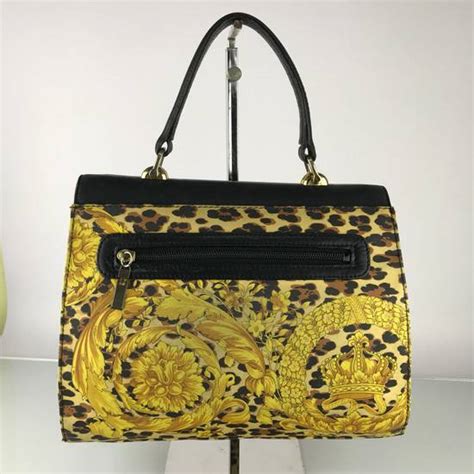 Versace Authentic Vintage Versace Baroque Leopard Print Bag Grailed