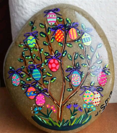 Easter Egg Tree Painted Rock Rock Crafts Painted Rocks Rock