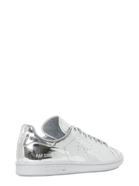 Adidas originals stan smith mens lace up shoes trainers white/navy 10 us. Adidas by raf simons Stan Smith Metallic-Leather Sneakers ...