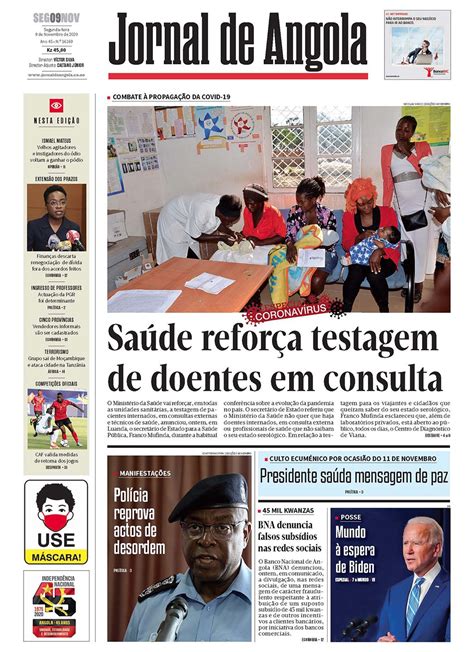 Jornal De Angola Segunda 09 De Novembro De 2020