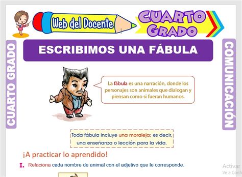 Creación De Fábulas Para Cuarto Grado De Primaria Web Del Docente