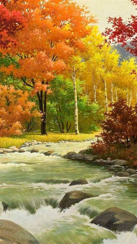 Fall Landscape Acrylic Paintings Easy Fall Landscape