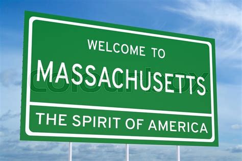 Welcome To Massachusetts State Concept Stock Image Colourbox