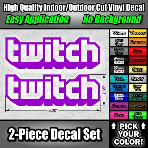 Twitch Logo Decal Vinyl Sticker Window Graphic Streaming Gamer Youtube