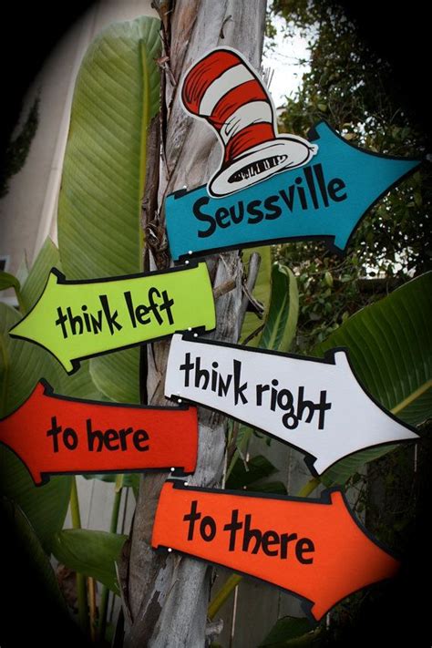 Dr Seusscat In The Hatwhimsical Directional Signs Etsy Dr