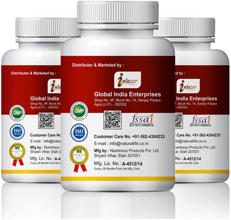 Inlazer Cholesterol Controller Herbal Capsules 500mg 100 Ayurvedic Ntp