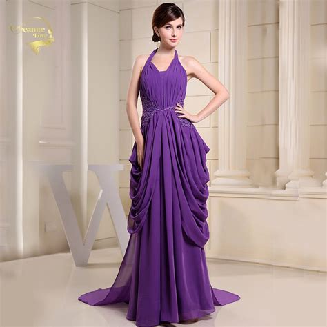 Halter Lace Appliques Backless Sexy Purple Evening Dresses Long Formal Party Gown Gelinlik 2022