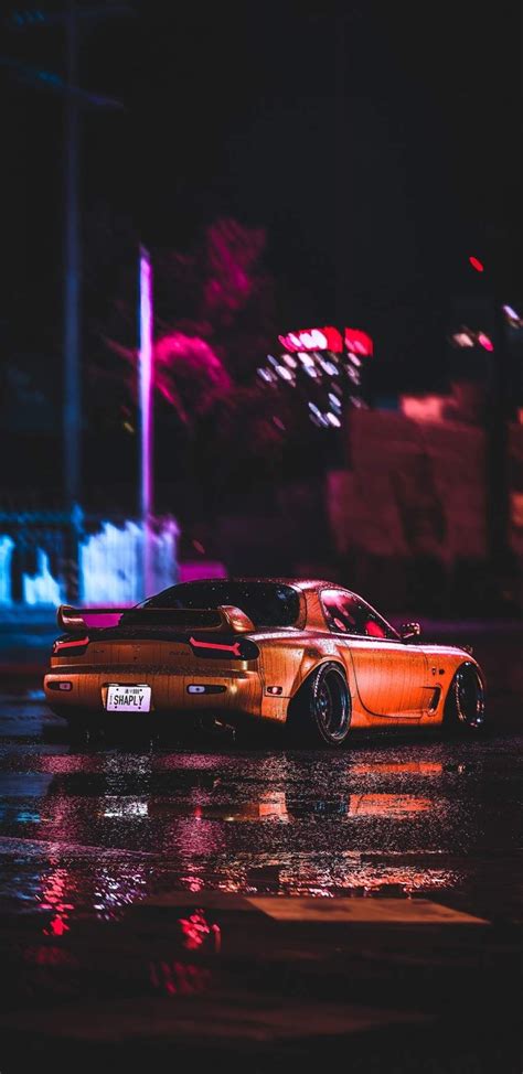 1080x1920 my list of jdm wallpaper pictures for your phone! Mazda RX7 Night iPhone Wallpaper | Jdm wallpaper, Car ...