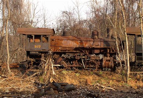 Norfolk And Western 917 In Roanoke Scrap Yard Abandoned Train