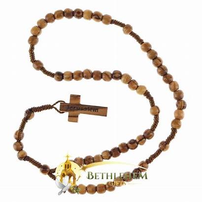 Rosary Wood Cord Olive Cross