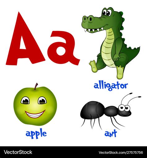 Cute Kids Cartoon Alphabet Letter Royalty Free Vector Image