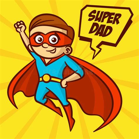 Superheroes Super Dad Vector Illustration Stock Vector Illustration